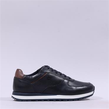 Base London Lancaster Laced Trainer - Navy Leather